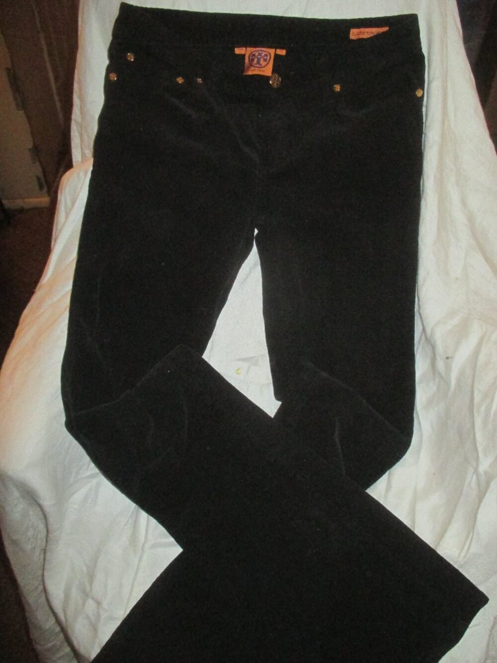 Tory Burch Womens Tory Classic Black Corduroy Boot Cut Pants Size 27 WAIST